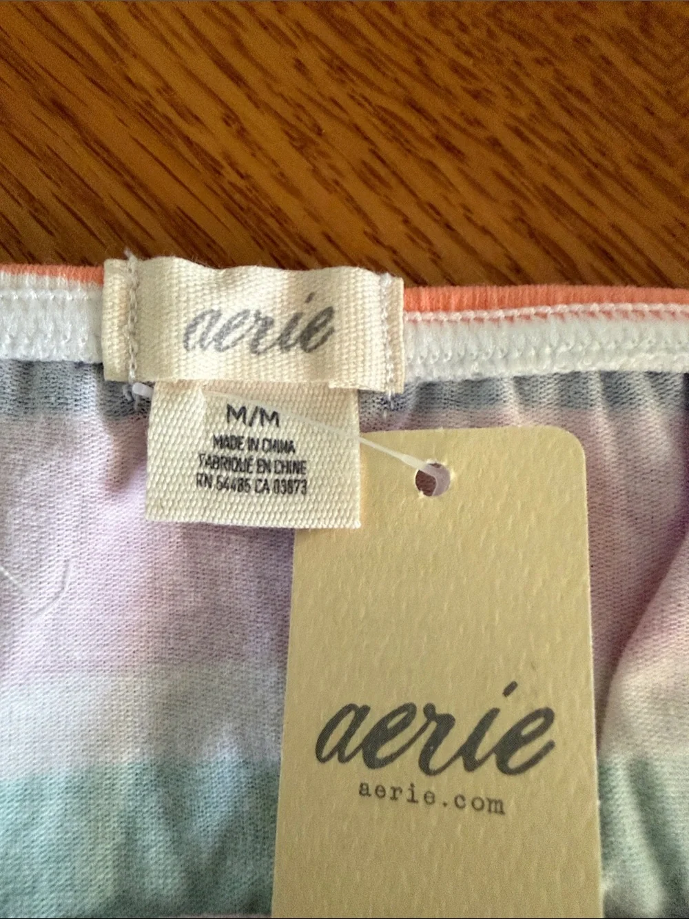 aerie Juniors Striped Bandeau in Pink, Teal & Coral